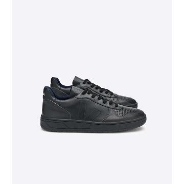 Black Women's Veja V-10 LEATHER Sneakers | AU 648GSO